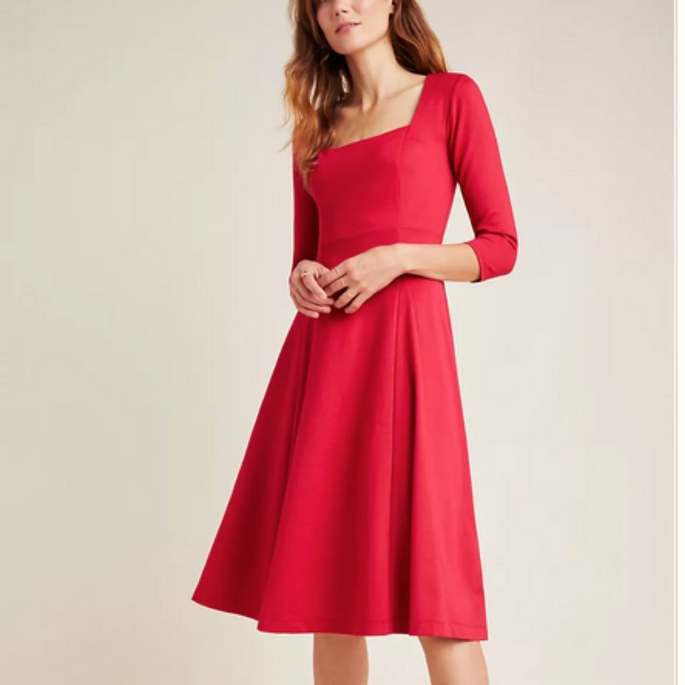 Anthropologie Maeve Jocelyn Red Midi Dress